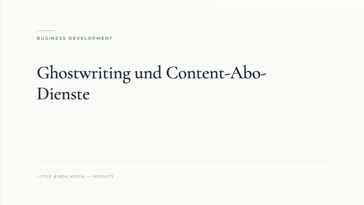 Ghostwriting und Content-Abo-Dienste